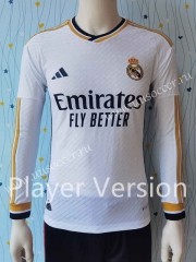 Player  Version 23-24 Real Madrid Home White LS Thailand Soccer Jersey AAA-807
