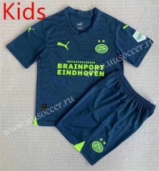 2023-24 PSV Eindhoven 2nd Away Blue Kids Soccer Uniform-AY