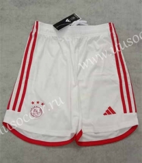 2023-24 Ajax Home White Thailand Soccer Shorts-2886