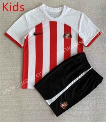 2023-24 Sunderland Home Red&White kids Soccer Uniform-AY