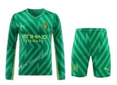 2023-24 Manchester City Goalkeeper Green  LS Thailand Soccer Uniform-418