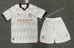 2023-24 Manchester City  Away White Soccer Uniform-6748