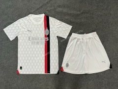 2023-24 AC Milan Away White Youth/Kids Soccer Uniform