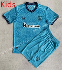 2023-24 Athletic Bilbao Away Blue  Youth/Kids Soccer Uniform-AY