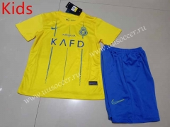 2023-24 Al Nassr Home Yellow Kids/Youth Soccer Uniform-507