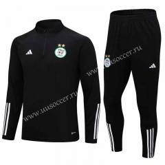 23-24Algeria Black  Thailand Soccer Tracksuit Uniform-411