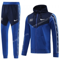 2023-24  Nike Blue  Soccer Jacket UniformWith Hat -LH
