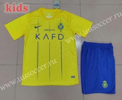 2023-24 Al Nassr Home Yellow Kids/Youth Soccer Uniform