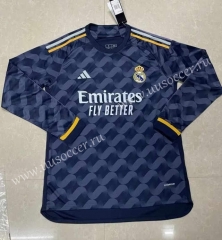 2023-24 Real Madrid Away Royal Blue  LS Thailand Soccer Jersey AAA-422