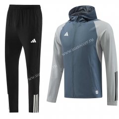 2023-24 Nike Blue&Gray Soccer Jacket Uniform -LH