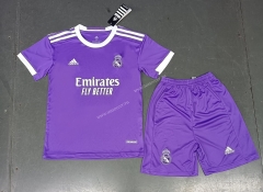 Retro version 16-17  Real Madrid Purple  kids Soccer Uniform