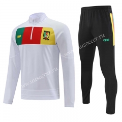 23-24 Cameroon White Thailand Soccer Tracksuit Uniform-4627
