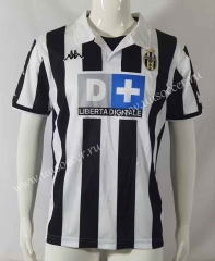 Retro Version 99-00  Juventus Home Black & White Thailand Soccer Jersey AAA-503