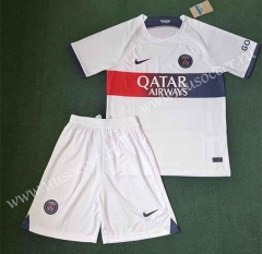 Correct Version 2023-24 Paris SG Away White Soccer Uniform-3454