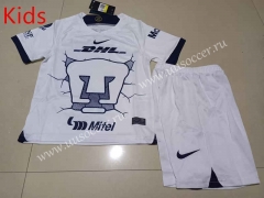 2023-24  Pumas UNAM Home White Kids/Youth Soccer Uniform-507