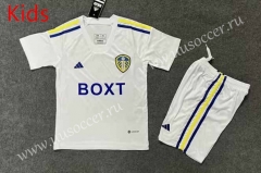 2023-24  Leeds United Home White Thailand kids  Soccer Uniform-6748