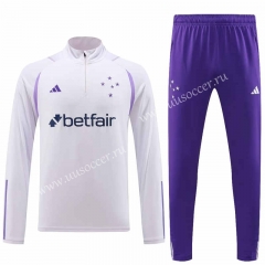 2023-24 Cruzeiro EC White  Thailand Tracksuit Uniform-4627