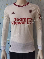 Player version 2023-24 Manchester United Away White Thailand LS Soccer Jersey