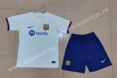 2023-24 Correct Version  Barcelona Away White Soccer Uniform-718