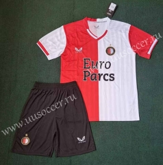 23-24 Feyenoord Rotterdam Home White&Red Soccer Uniform-3454