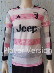 Player version 2023-24 Juventus Away White & Pink  Thailand LS Soccer jersey-807