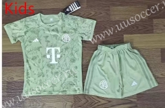 2023-24 Bayern München Light Green Kids/Youth Soccer Uniform-709