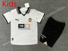 2023-24  Valencia  Home White Kid/Youth  Soccer Uniform-6748