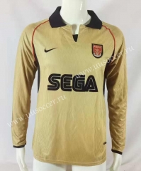 01-02 Retro Version Arsenal Away Golden Thailand LS Soccer Jersey AAA-503