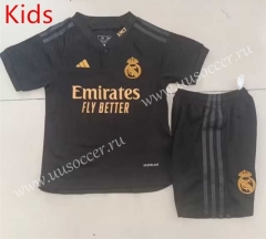 2023-24  Real Madrid 2nd Away Black  kids Soccer Uniform-507