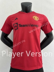 Player version 2023-24 Manchester United Red   Thailand Soccer Training Jersey-2016