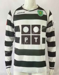 01-03 Retro Version Sporting Clube de Portugal White&Green  Thailand LS Soccer Jersey AAA-503