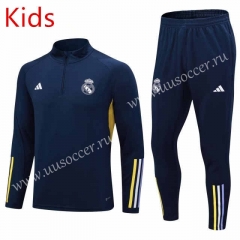 2023-24 Real Madrid Royal Blue Kids/Youth Soccer Tracksuit-411