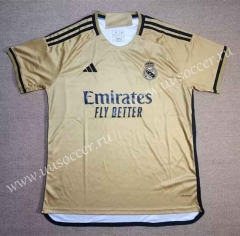 2023-24   Real Madrid Away Yellow  Thailand Soccer Jersey AAA-2483