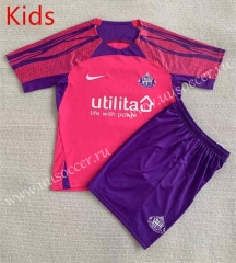 2023-24 Sunderland Away Pink kids Soccer Uniform-AY