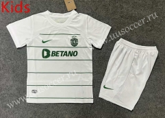 2023-24 Sporting Clube de Portugal Away White kids Soccer Uniform-6748