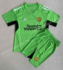 2023-24 Manited United Goalkeeper Green Soccer Uniform-AY