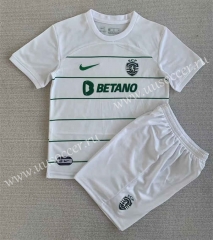 2023-24 Sporting Clube de Portugal Away White Soccer Uniform-AY