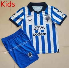 2023-24  Monterrey Home Blue& White  Soccer kids  Uniform-912