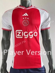 Player version 2023-24 Ajax Home White&Red Thailand Soccer  JerseyAAA-518