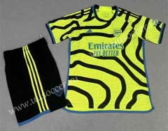 Correct Version 2023-24 Arsenal Away Fluorescent  Green Soccer Uniform-718