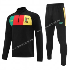 23-24 Cameroon Black  Thailand Soccer Tracksuit Uniform-4627