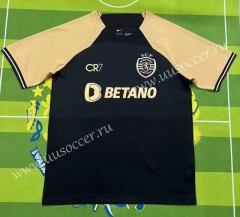 2023-24  Sporting Clube de Portugal 2nd Away  Black Thailand Soccer Jersey AAA-HR
