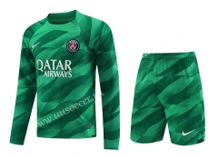 2023-24 Paris SG Goalkeeper Green LS Thailand Soccer Uniform-418