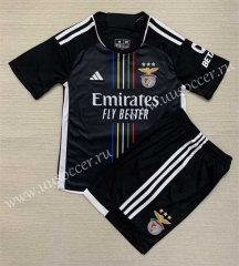 2023-24 Benfica Away Black Soccer Uniform-AY