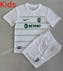2023-24 Sporting Clube de Portugal Away White kids Soccer Uniform-AY
