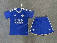 2023-24 Leicester City Home Blue  Youth/Kids Soccer Uniform