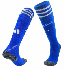 2023-24 Italy Home Blue kids Soccer Socks