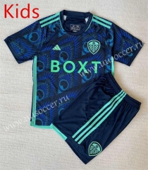 2023-2024 Leeds United Away Royal Blue Kids/Youth Soccer Uniform-AY
