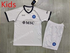 2023-24  Napoli Away White  kids Soccer Uniform-7809