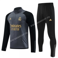 2023-24  Real Madrid Gray Thailand Tracksuit Uniform-815